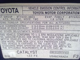 2008 TOYOTA COROLLA, NAVY BLUE, LE, 1.8L,  AT,  Z25031